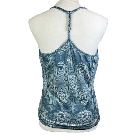 Mountain Hardwear Women's Tank Built in Bra T-Back Adjustable Teal Print L - Picture 3 of 11
